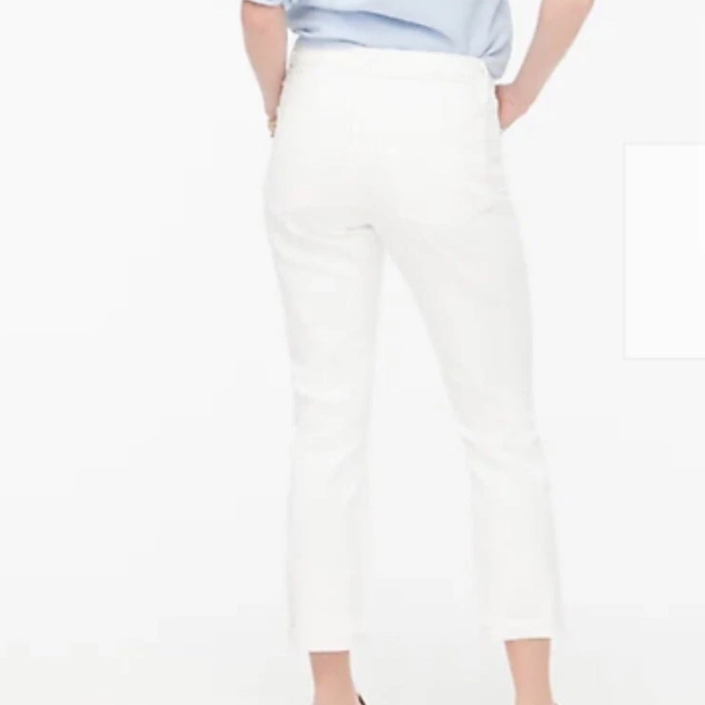 I Crew distressed boyfriend crop white jeans - Picture 2 of 7